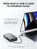 Aukey Spark Sling PB-Y48 20000 mAh 130 W Powerbanka s kabelem, šedá