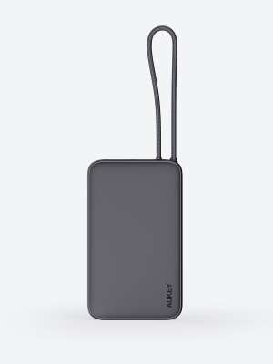Aukey Spark Sling PB-Y53 10000 mAh Slim Powerbanka s kabelem USB-C, šedá