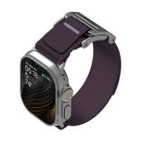 Aulumu A11 Mag Buckle Slim řemínek pro Apple Watch, stříbrná spona, fialový pásek