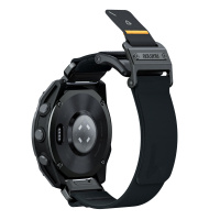 Aulumu C11 Mag-Buckle Slim Řemínek pro Garmin Watch (QuickFit 22mm), černá přezka, černý řemínek