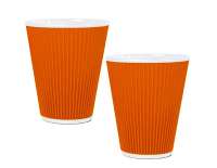 LES ARTISTES A-0630 Set 2 porcelánových šálků se silikonem 100 ml, oranžová
