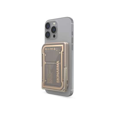 SKINARMA NEXUS MECHA magnetická powerbanka se stojánkem 5000 mAh zlatá