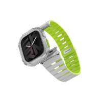 SKINARMA GEMINI řemínek + ATOM pouzdro pro Apple Watch 42 mm Nite Glow Edition Lime Green