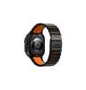 UNIQ Strova Flex řemínek pro Apple Watch 49/46/45/44 mm, Midnight black/Volt orange