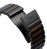 UNIQ Strova Flex řemínek pro Apple Watch 49/46/45/44 mm, Midnight black/Volt orange
