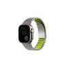 UNIQ Strova Flex řemínek pro Apple Watch 49/46/45/44 mm, Titanium silver/Lime green