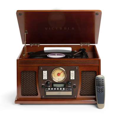 Victrola VTA-600B-MAH-INT  Navigator 8v1 gramofon hnědý