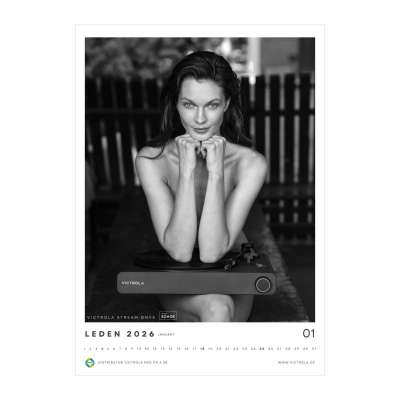 Victrola A2 černobílý designový kalendář 2026 - Lukáš Dvořák